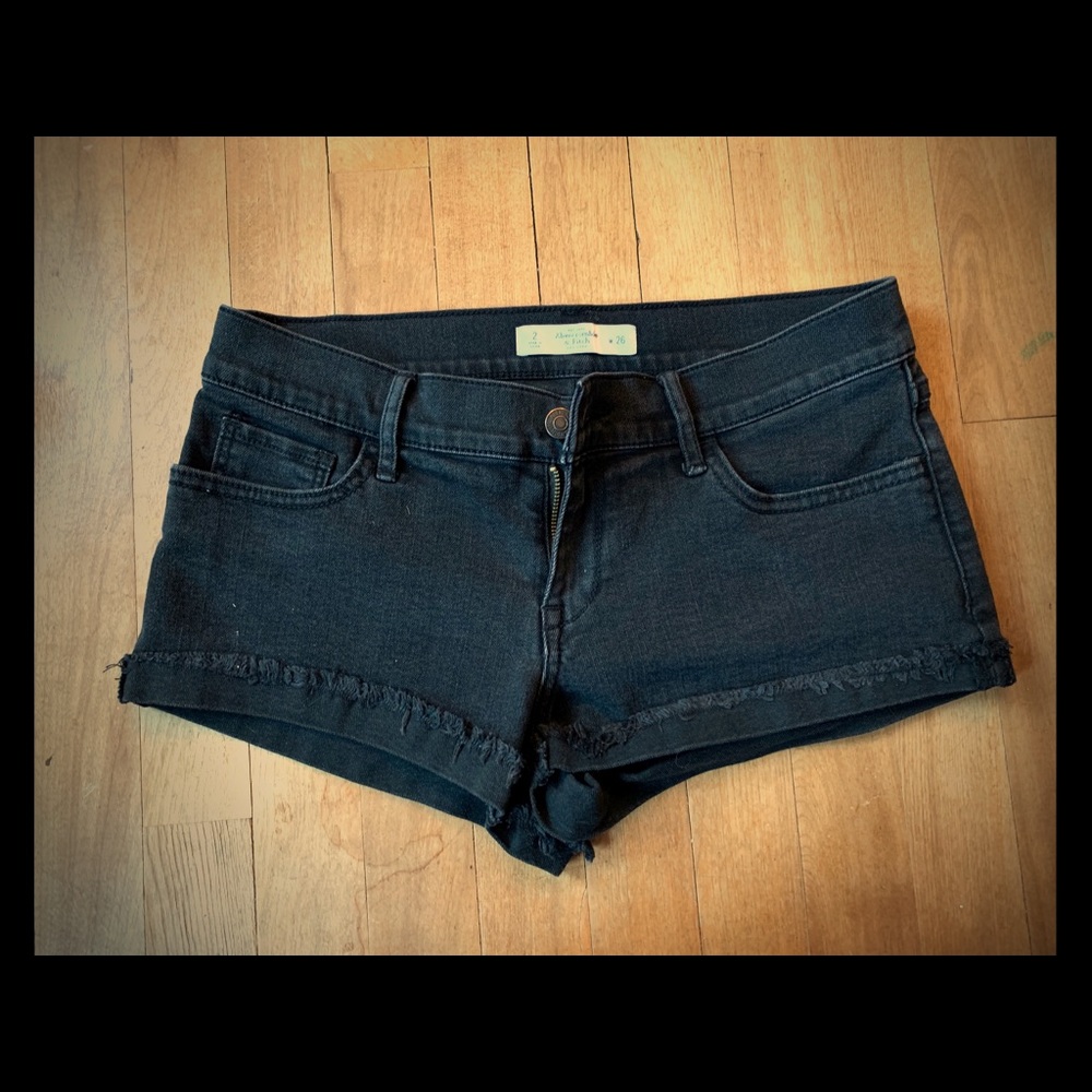 Abercrombie & Fitch Black Denim Short Shorts